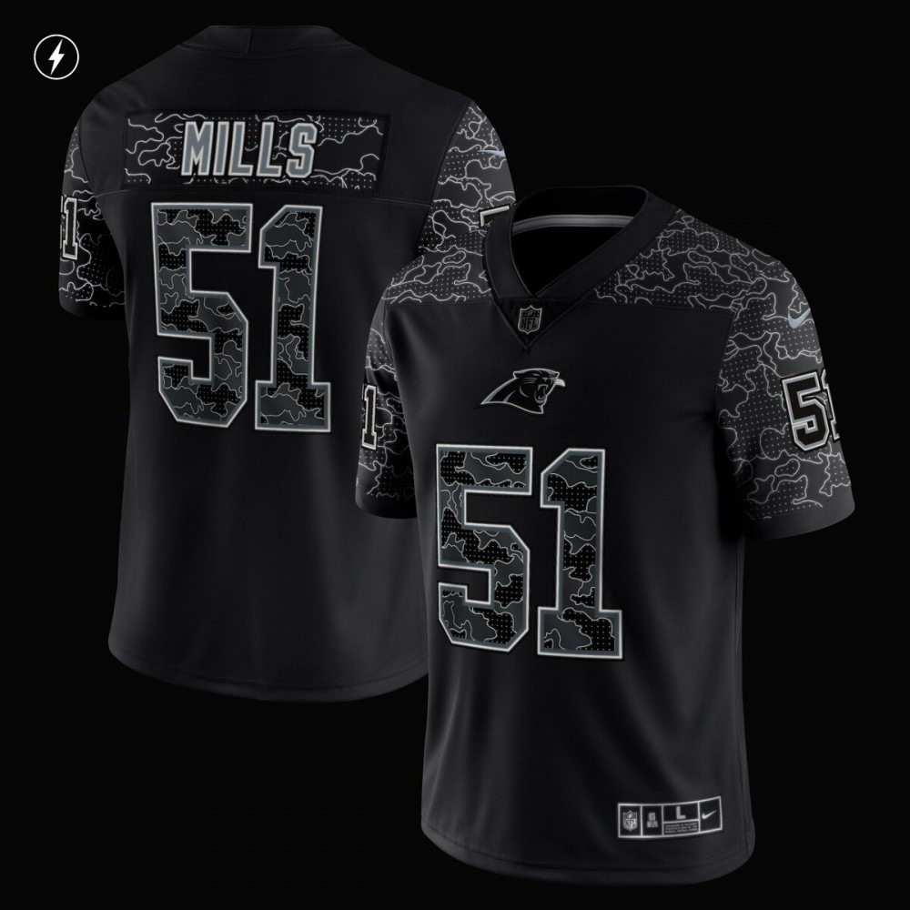 Sam Mills Carolina Panthers Nike Retired Player RFLCTV Limited Jersey - Black-GridironStore